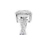 White gold Radiant Solitaire Twisted Pave Diamond Ring with Four-Prong Setting_95