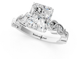 White gold Radiant Solitaire Vine Band with Milgrain Prong Setting_25