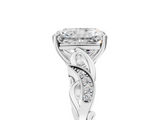White gold Radiant Solitaire Vine Band with Milgrain Prong Setting_29