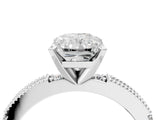 White gold Radiant Solitaire with Pavé Band and Four-Prong Setting_359