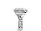 White gold Radiant Solitaire with Pavé Band and Four-Prong Setting_360