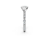 White gold Radiant Solitaire with Pavé Band and Four-Prong Setting_363