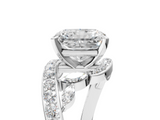 White gold Radiant Solitaire with Pavé Twist Band and Four-Prong Setting_138