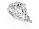 White gold Radiant Solitaire with Pavé Twist Band and Four-Prong Setting_140