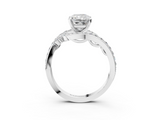 White gold Radiant Solitaire with Pavé Twist Band and Four-Prong Setting_142