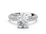 White gold Radiant Solitaire with Pave Band and Four-Prong Setting_37