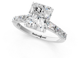 White gold Radiant Solitaire with Side Baguettes and Channel Set Band_91