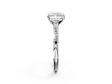 White gold Radiant Solitaire with Side Baguettes and Channel Set Band_92