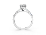 White gold Radiant Solitaire with Side Baguettes and Channel Set Band_93