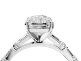 White gold Radiant Solitaire with Side Baguettes and Channel Set Band_94