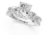 White gold Radiant Three-Stone Diamond Ring with Pavé Split Shank and Four-Prong Setting_131