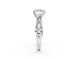 White gold Radiant Three-Stone Diamond Ring with Pavé Split Shank and Four-Prong Setting_132
