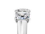 White gold Radiant Three-Stone Diamond Ring with Prong Setting on a Classic Band_20