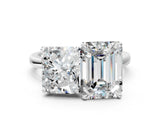 White gold Radiant and Emerald Cut Toi Moi Ring with Prong Setting_50