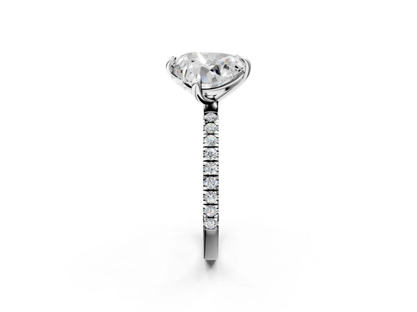 White gold Radiant and Heart Toi Moi Ring with Prong Setting and Micro Pave Band