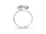 White gold Radiant and Marquise Toi Moi Ring with Prong Setting and Pave Band 3