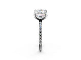 White gold Radiant and Princess Toi Moi Ring with Prong Setting and Pave Band 2