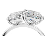 White gold Radiant and Princess Toi Moi Ring with Prong Setting and Plain Band 4