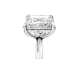 White gold Radiant and Princess Toi Moi Ring with Prong Setting and Plain Band 5