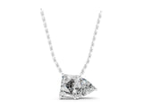 White gold Radiant and Trillion Diamond Two-Stone Pendant with Prong Setting_21