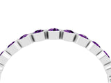 White gold Round Amethyst Bezel Set Eternity Band_22