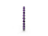 White gold Round Amethyst Bezel Set Eternity Band_8