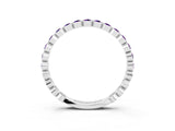 White gold Round Amethyst Bezel Set Eternity Band_9