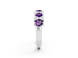 White gold Round Amethyst Channel Set Band with X-Prong Detail_8