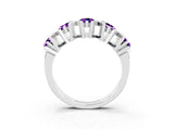 White gold Round Amethyst Channel Set Band with X-Prong Detail_9