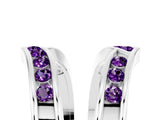 White gold Round Amethyst Channel-Set Chevron Band_11