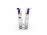 White gold Round Amethyst Channel-Set Chevron Band_8