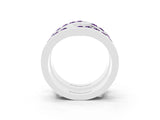 White gold Round Amethyst Channel-Set Chevron Band_9