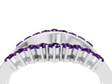 White gold Round Amethyst Chevron Contour Band with Prong Setting_10