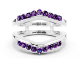 White gold Round Amethyst Chevron Contour Band with Prong Setting_6