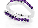 White gold Round Amethyst Chevron Contour Band with Prong Setting_7