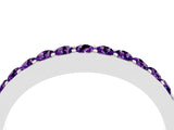 White gold Round Amethyst Curved Wedding Band with Channel Setting_10