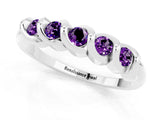 White gold Round Amethyst Eternity Band with Twist Prong Setting_13