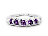 White gold Round Amethyst Eternity Band with Twist Prong Setting_18