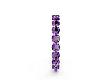 White gold Round Amethyst Eternity Band with U-Prong Setting_32