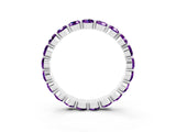 White gold Round Amethyst Eternity Band with U-Prong Setting_33