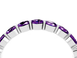 White gold Round Amethyst Eternity Band with U-Prong Setting_34