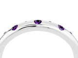 White gold Round Amethyst Flush-Set Comfort Fit Band_10