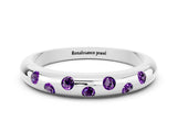 White gold Round Amethyst Flush-Set Comfort Fit Band_6