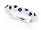 White gold Round Amethyst Flush-Set Comfort Fit Band_7