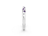 White gold Round Amethyst Flush-Set Comfort Fit Band_8