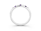 White gold Round Amethyst Flush-Set Comfort Fit Band_9