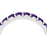 White gold Round Amethyst Half Eternity Band with Classic Prong Setting_10