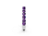 White gold Round Amethyst Half Eternity Band with Classic Prong Setting_8