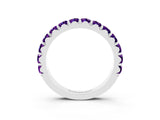 White gold Round Amethyst Half Eternity Band with Classic Prong Setting_9