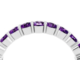 White gold Round Amethyst Half-Eternity Prong-Set Band_10